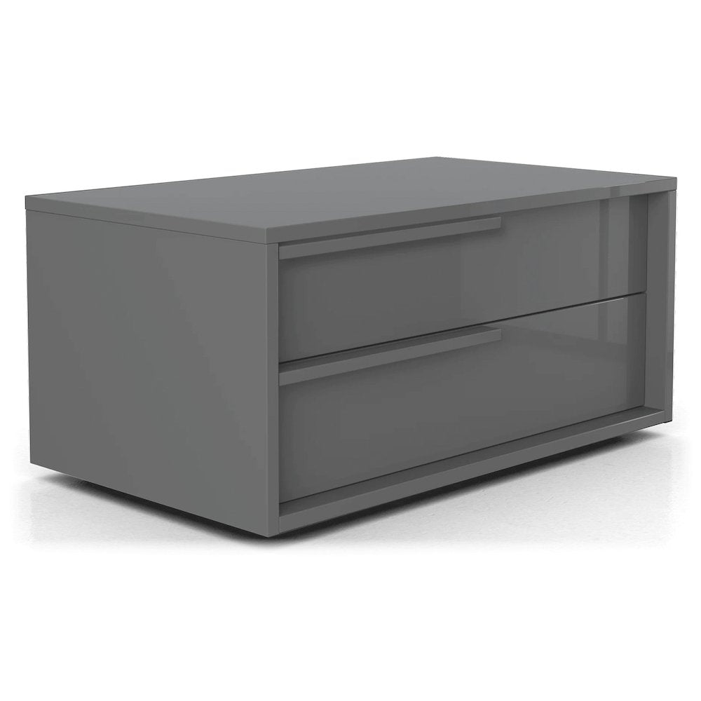 Alessio Set 2 nightstand in dark gray high gloss