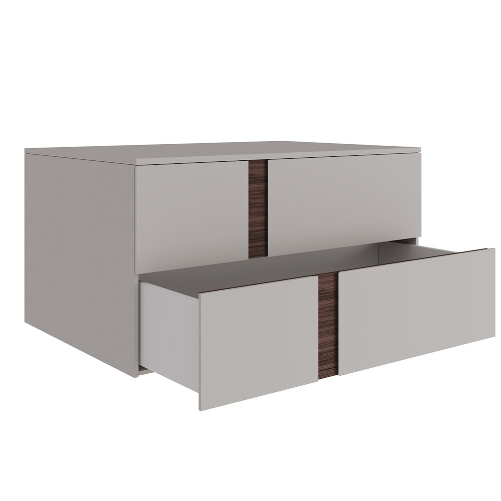 Renzo Right Nightstand In Taupe Matte