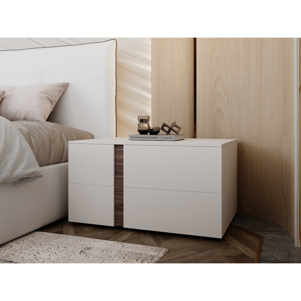 Renzo Right Nightstand In Taupe Matte