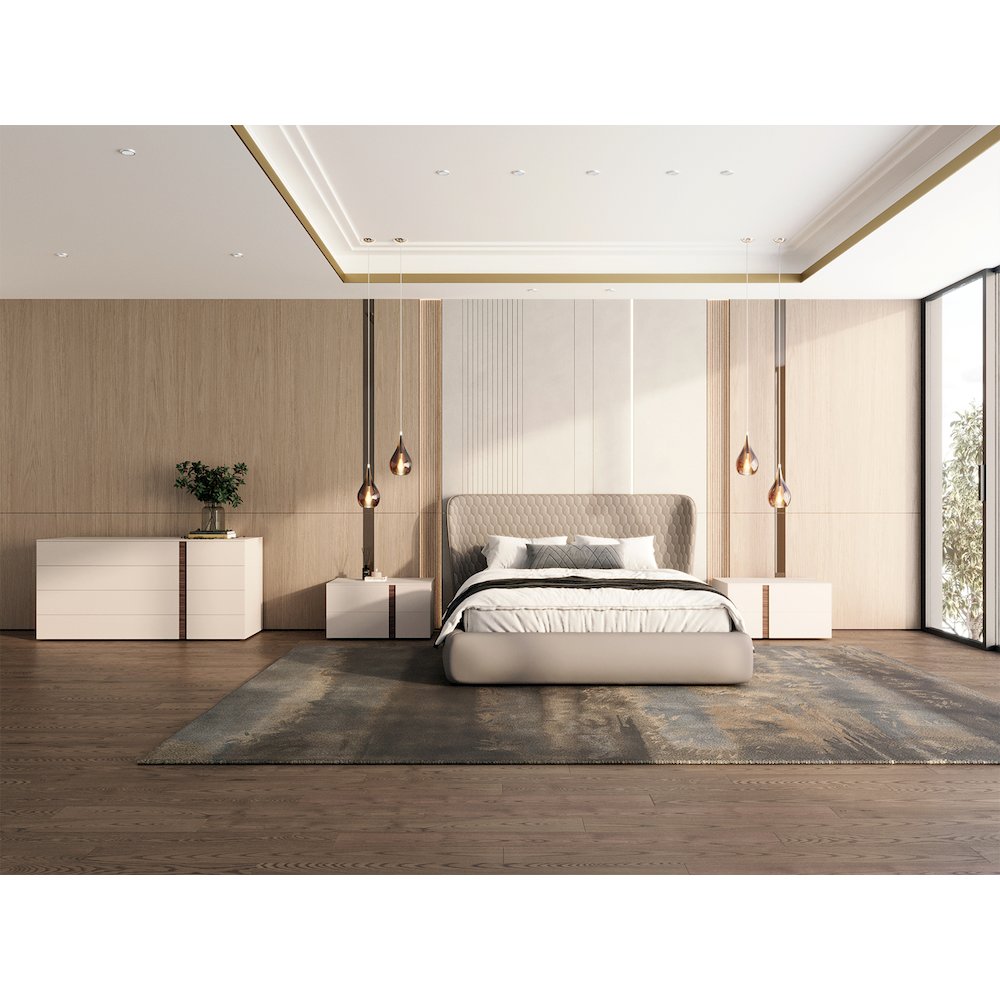 Renzo Right Nightstand In Taupe Matte