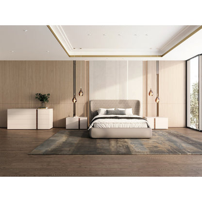 Renzo Right Nightstand In Taupe Matte