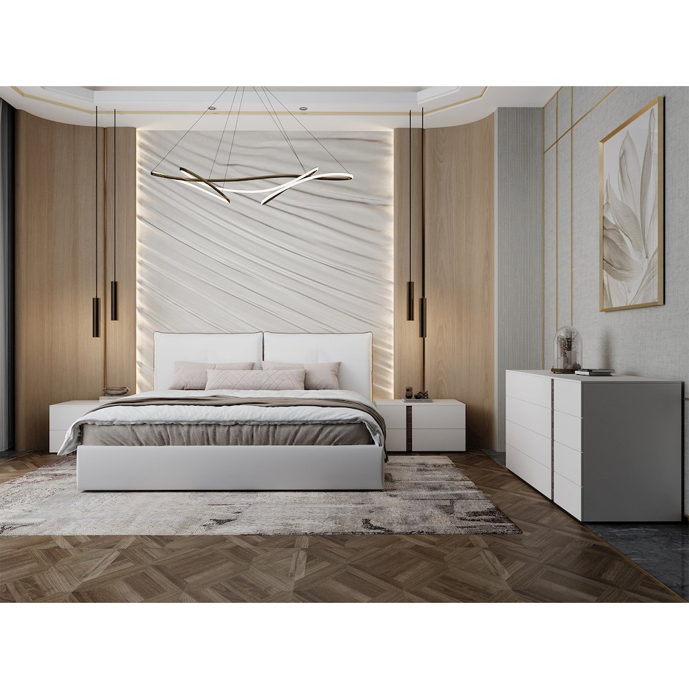 Renzo Right Nightstand In Taupe Matte