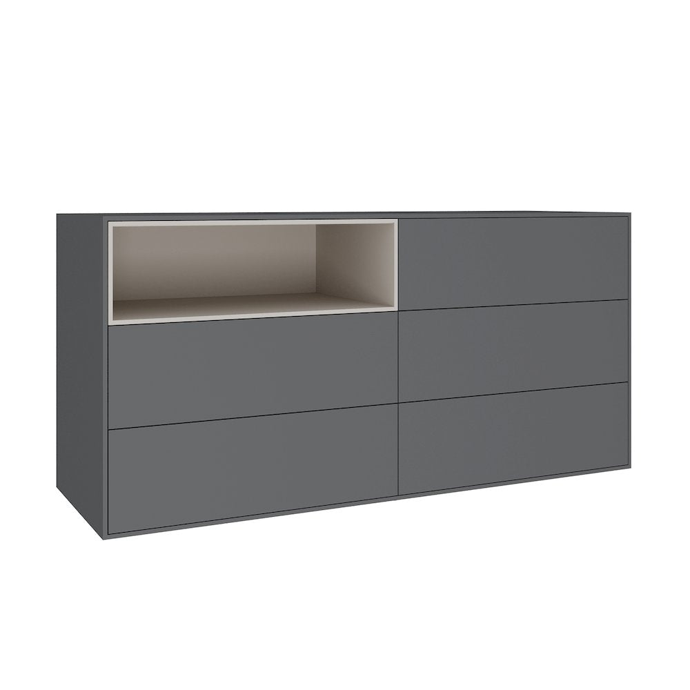 Santino Dresser In Dark Gray Matte