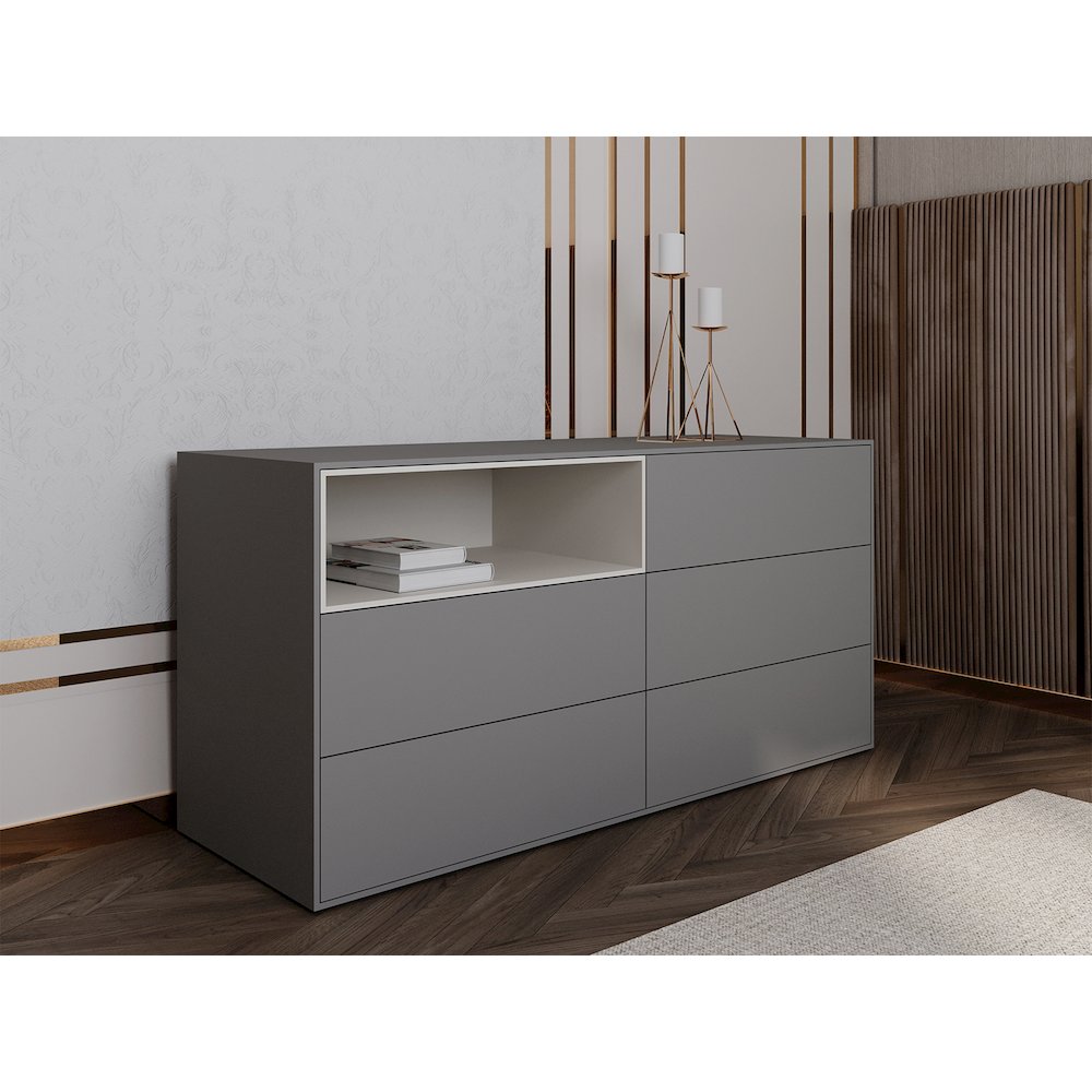 Santino Dresser In Dark Gray Matte