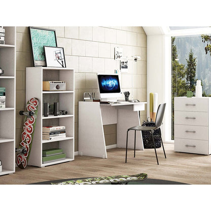 Marco Office Desk In Light Gray Concrete Melamine With Storage