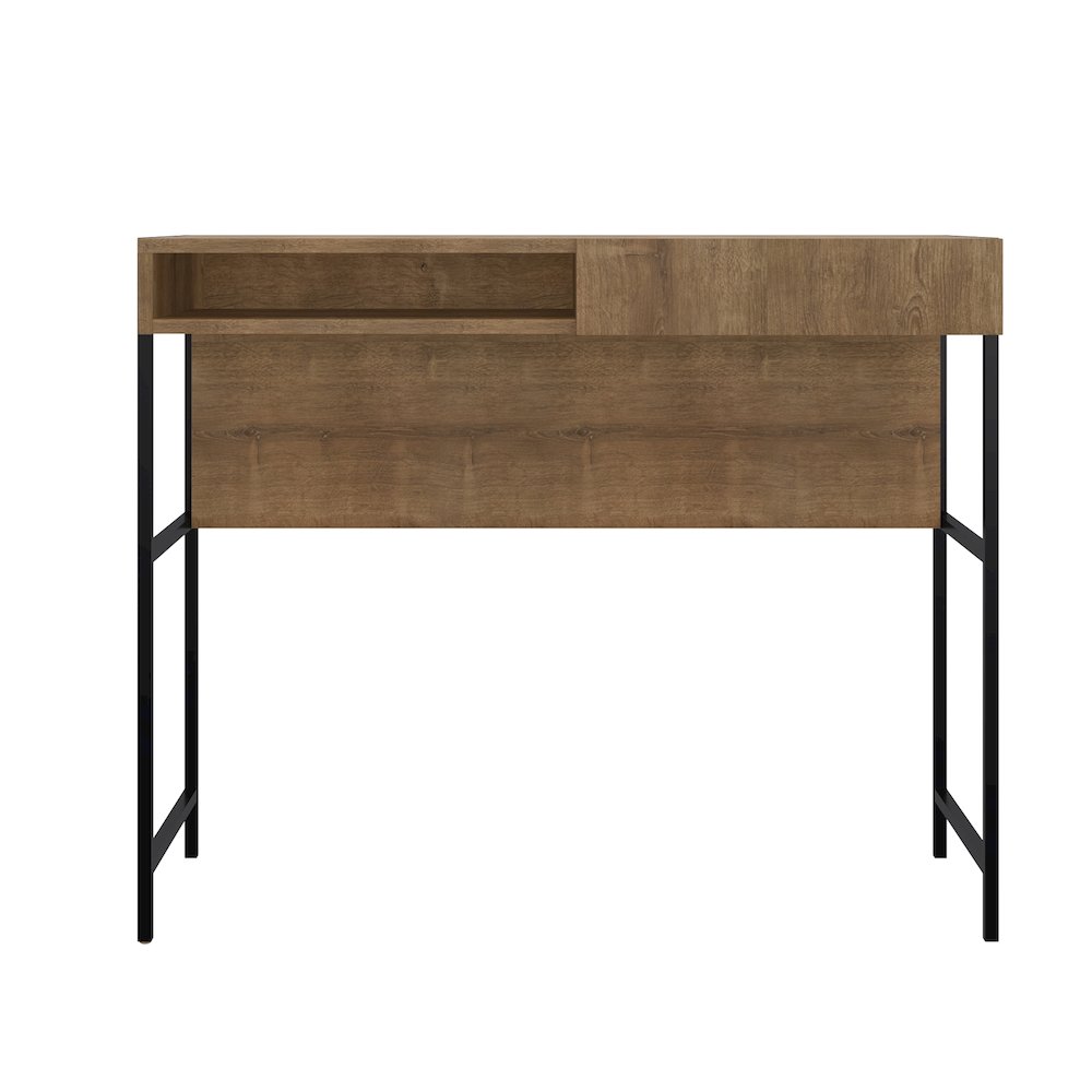 Clark Office Desk In Walnut Laminate With Storage