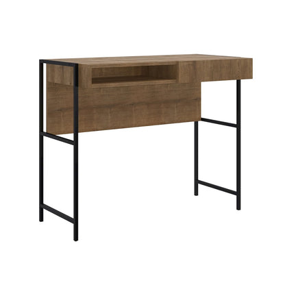 Clark Office Desk In Walnut Laminate With Storage