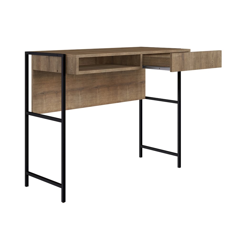 Clark Office Desk In Walnut Laminate With Storage