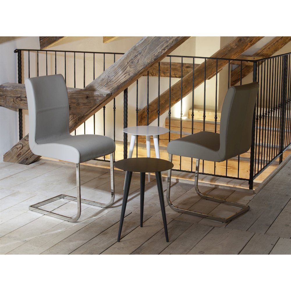 Stella Set Of 2 Dining Chair In Gray Top Grain Leather