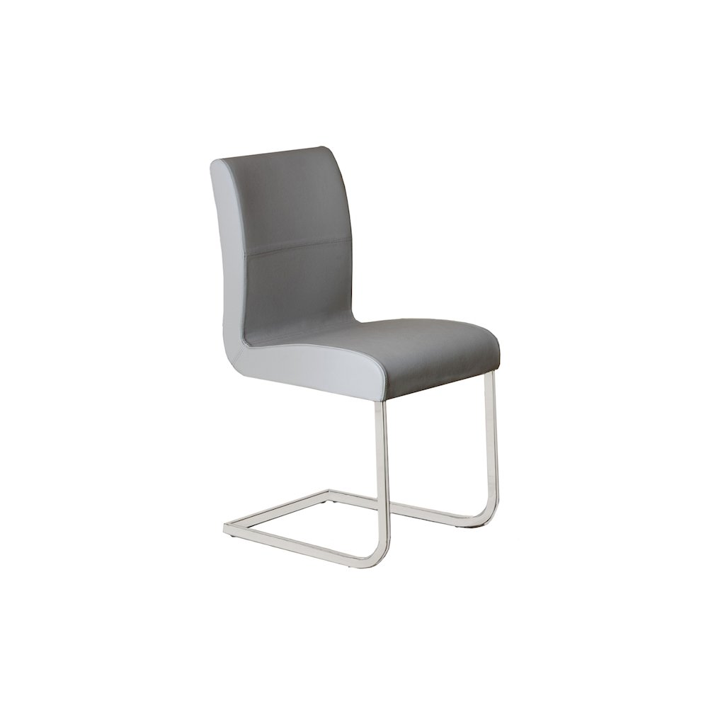Stella Set Of 2 Dining Chair In Gray Top Grain Leather