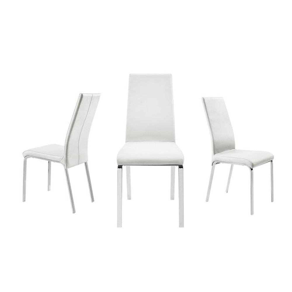 Loto Set Of 2 Dining Chair In White Top Grain Leather