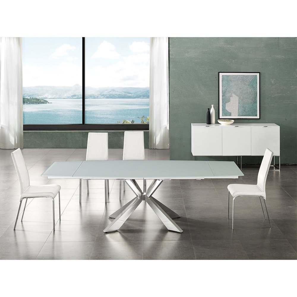 Loto Set Of 2 Dining Chair In White Top Grain Leather