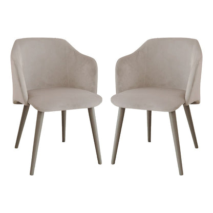 Monroe Set Of 2 Dining Chair In Gray Velvet Fabric