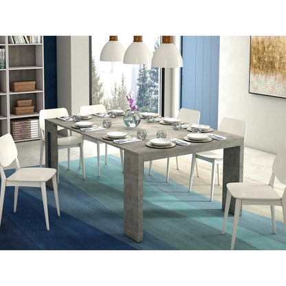 Erika Extendable Console Table In Light Gray Concrete Melamine