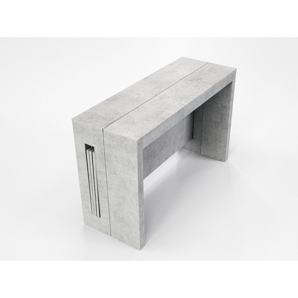 Erika Extendable Console Table In Light Gray Concrete Melamine