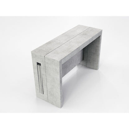 Erika Extendable Console Table In Light Gray Concrete Melamine