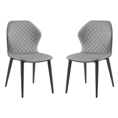 Olivia Set Of 2 Dining Chair In Gray Pu Leather