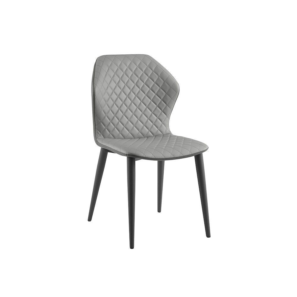 Olivia Set Of 2 Dining Chair In Gray Pu Leather
