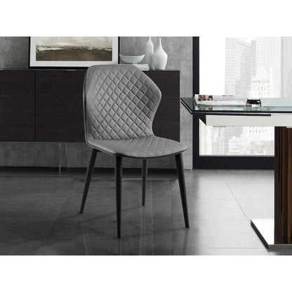 Olivia Set Of 2 Dining Chair In Gray Pu Leather