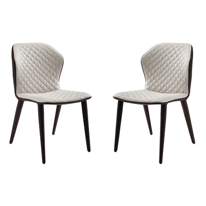 Olivia Set Of 2 Dining Chair In Beige Pu Leather