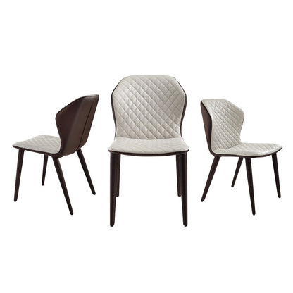 Olivia Set Of 2 Dining Chair In Beige Pu Leather