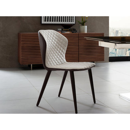 Olivia Set Of 2 Dining Chair In Beige Pu Leather
