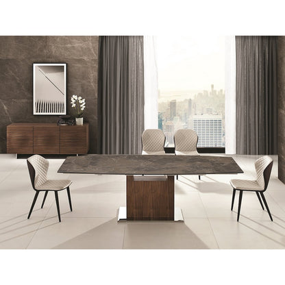 Olivia Set Of 2 Dining Chair In Beige Pu Leather