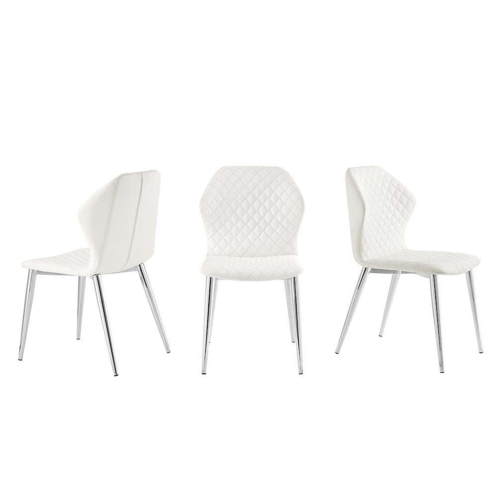 Olivia Set Of 2 Dining Chair In White Pu Leather