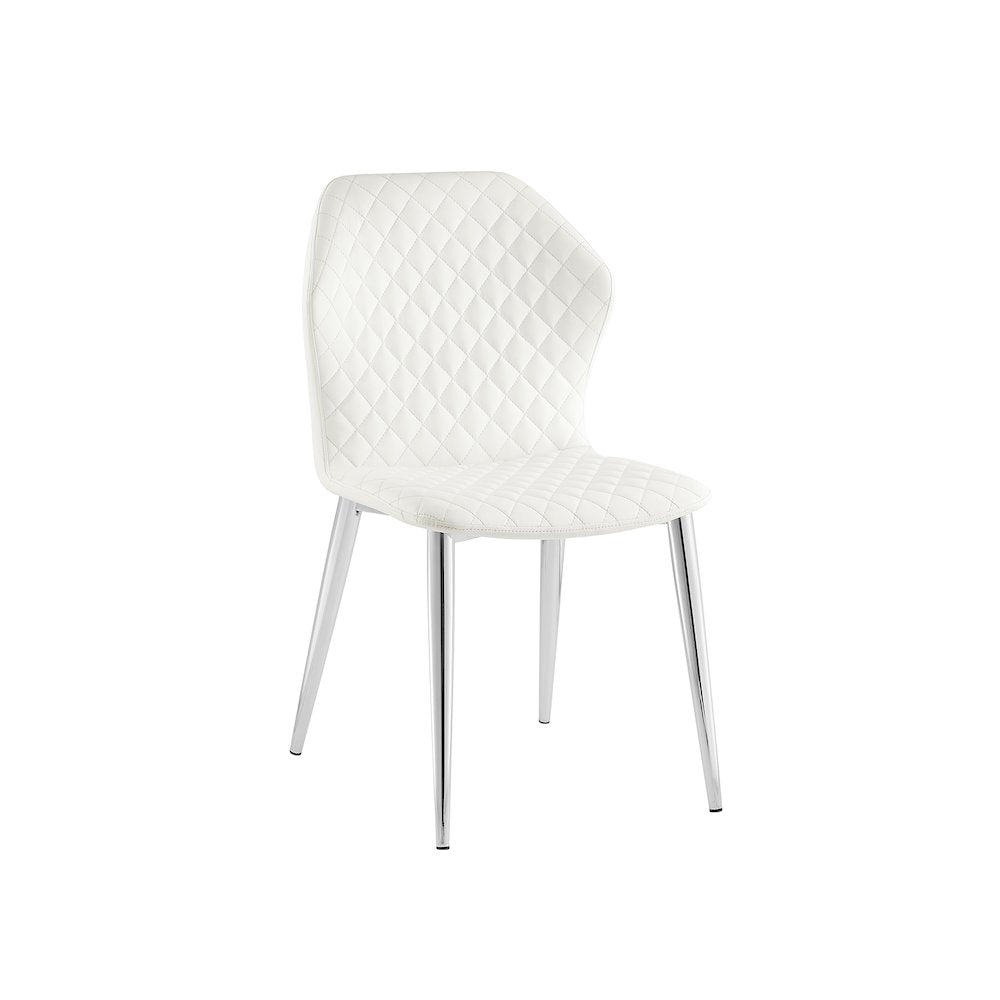 Olivia Set Of 2 Dining Chair In White Pu Leather