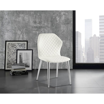 Olivia Set Of 2 Dining Chair In White Pu Leather