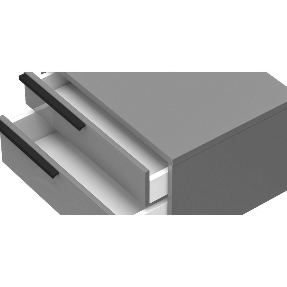 Carter Left Nightstand In Gray Matte