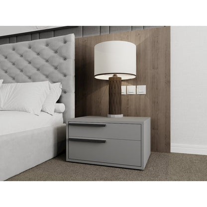 Carter Left Nightstand In Gray Matte