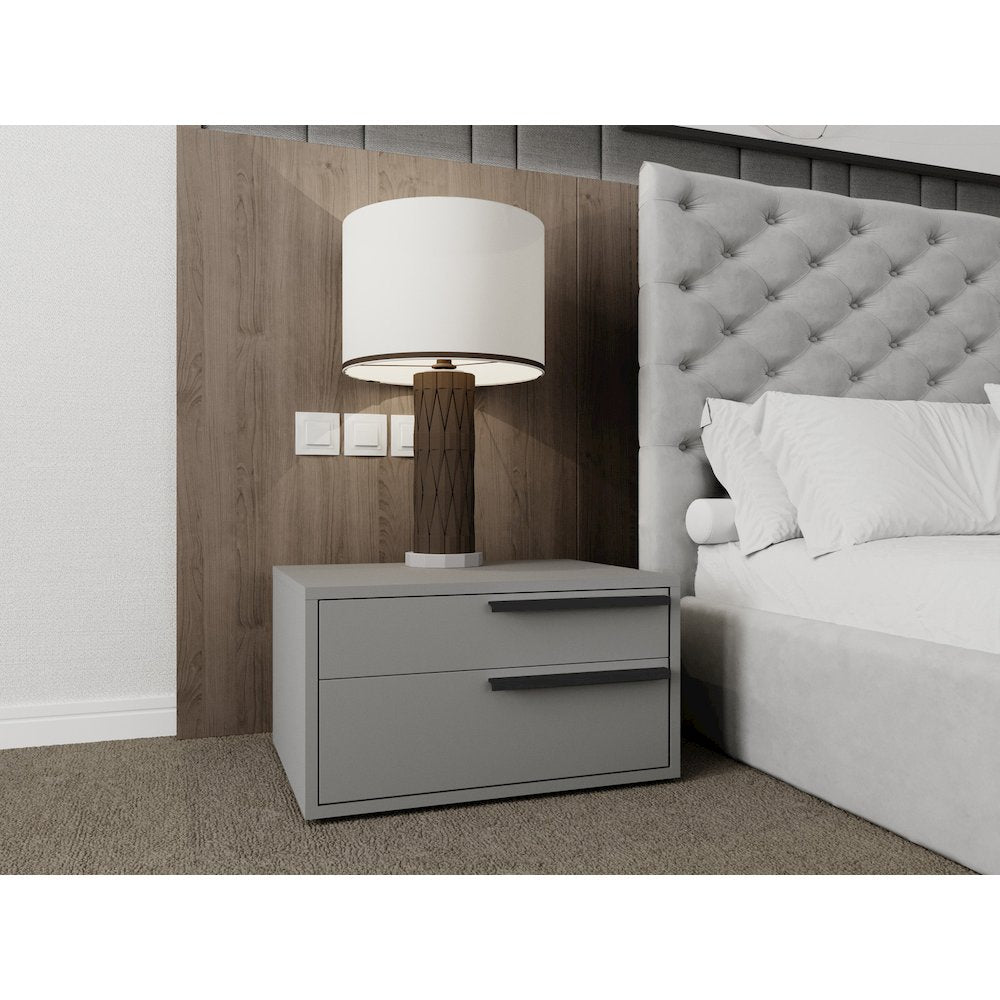 Carter Right Nightstand In Gray Matte