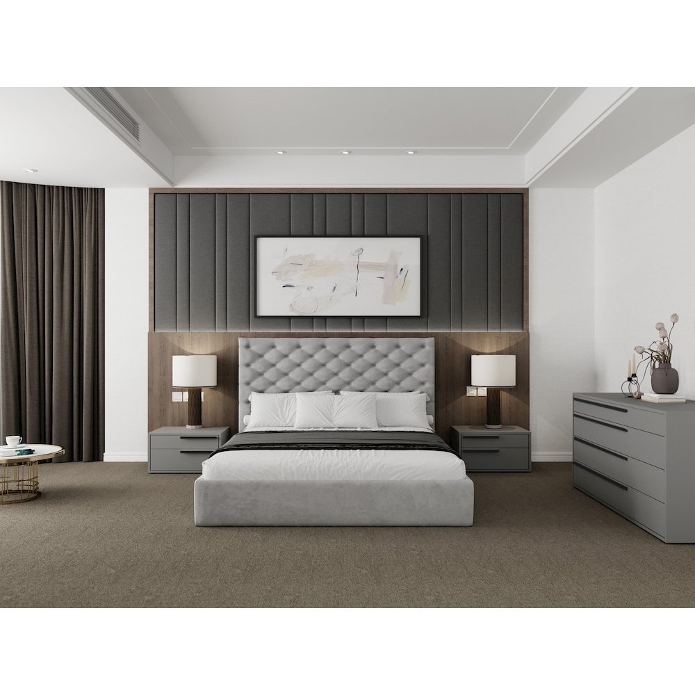 Carter Right Nightstand In Gray Matte