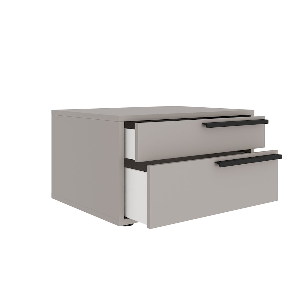 Carter Right Nightstand In Taupe Matte