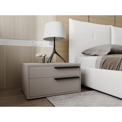 Carter Right Nightstand In Taupe Matte