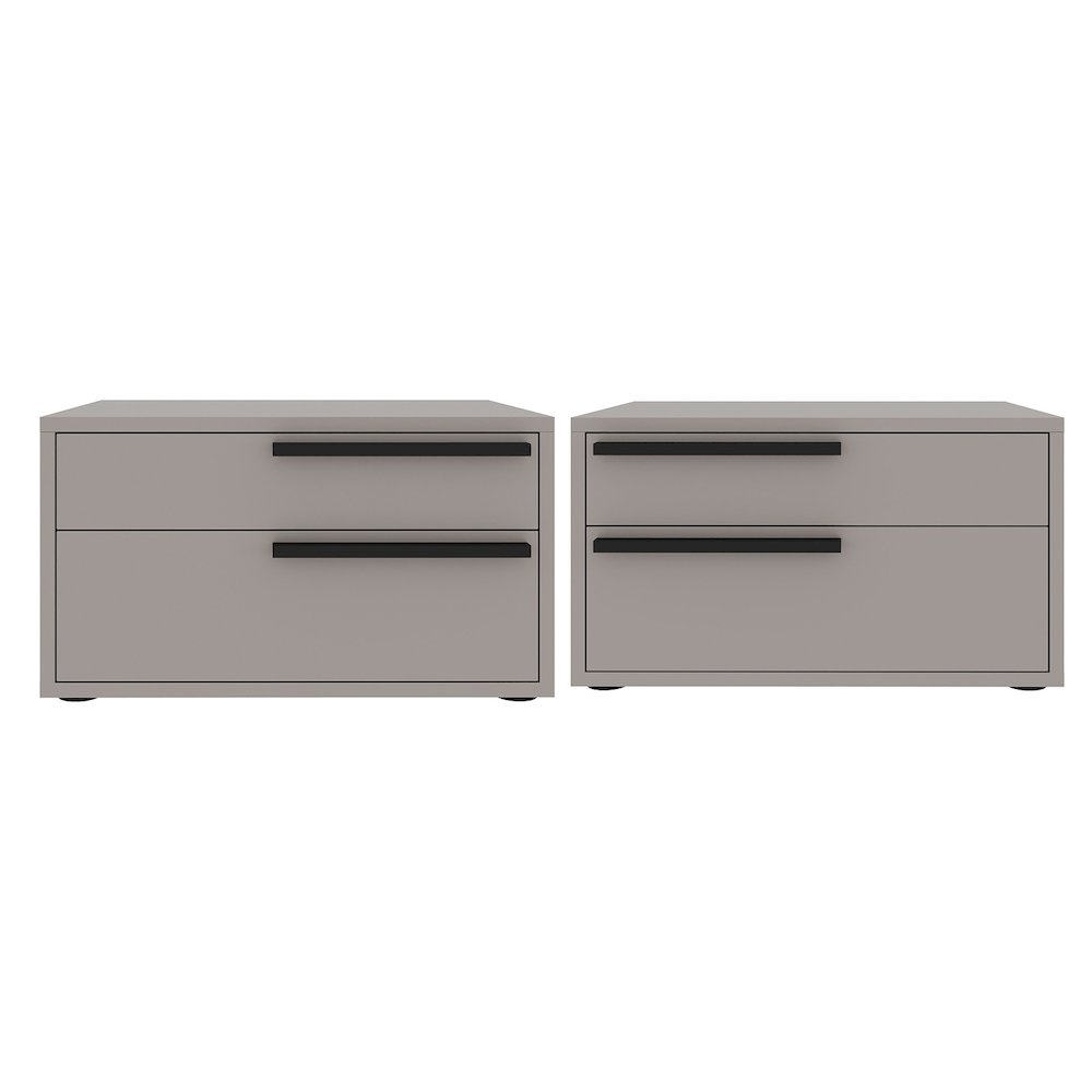 Carter Set 2 nightstand in taupe matte