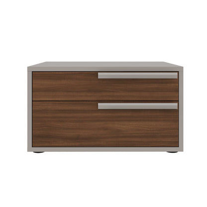 Carter Set 2 nightstand in walnut-taupe
