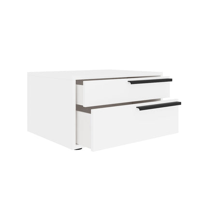 Carter Right Nightstand In White High Gloss With Black Handle