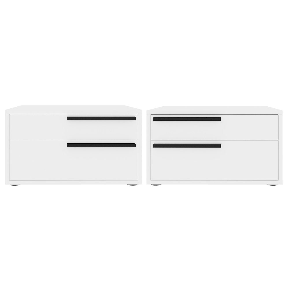 Carter Set 2 nightstand in white high gloss