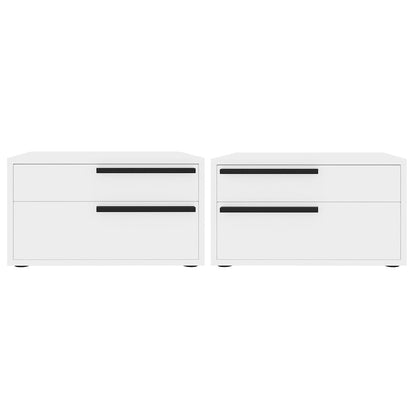Carter Set 2 nightstand in white high gloss