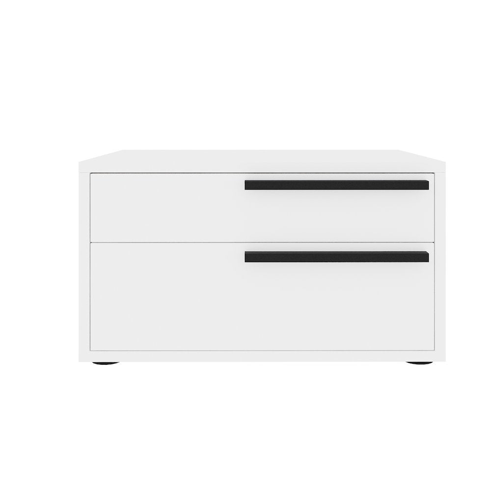 Carter Set 2 nightstand in white high gloss