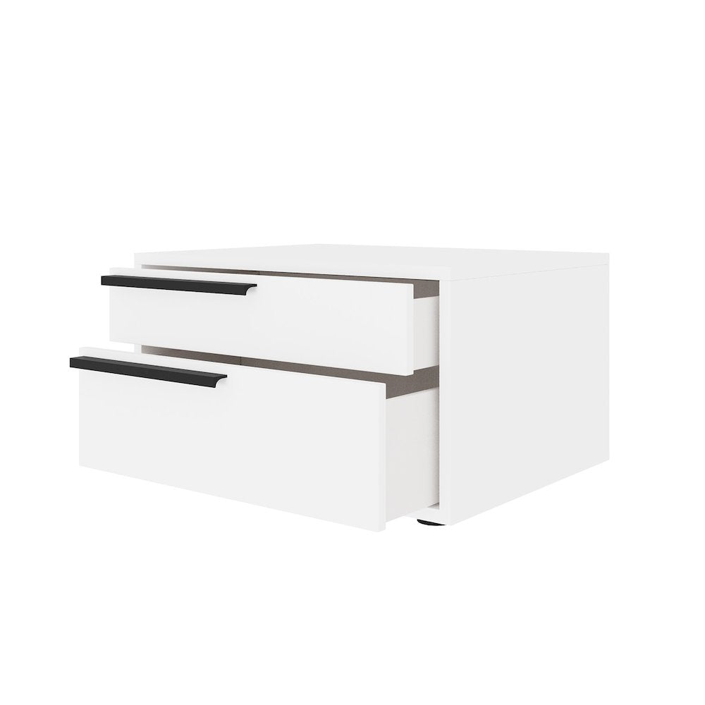 Carter Set 2 nightstand in white high gloss