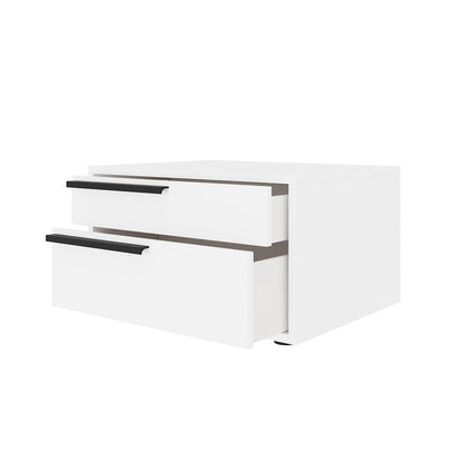 Carter Set 2 nightstand in white high gloss