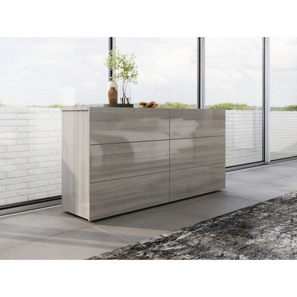 Ayla Dresser In Light Gray Oak High Gloss
