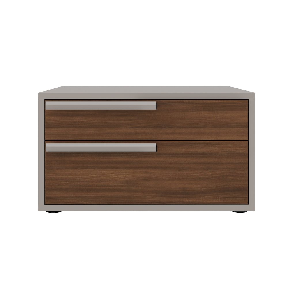 Carter Il Left Nightstand In Walnut-Taupe Matte