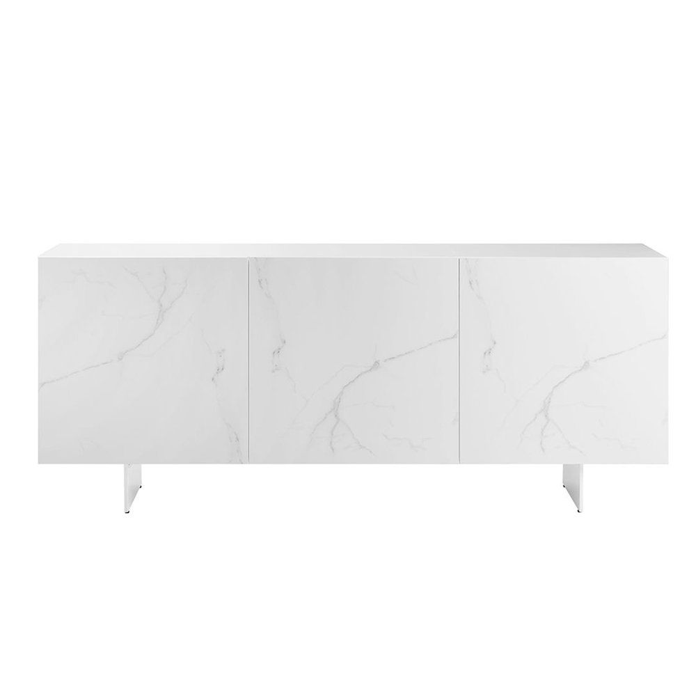 Hugo Buffet In White Marbled Porcelain With Storage