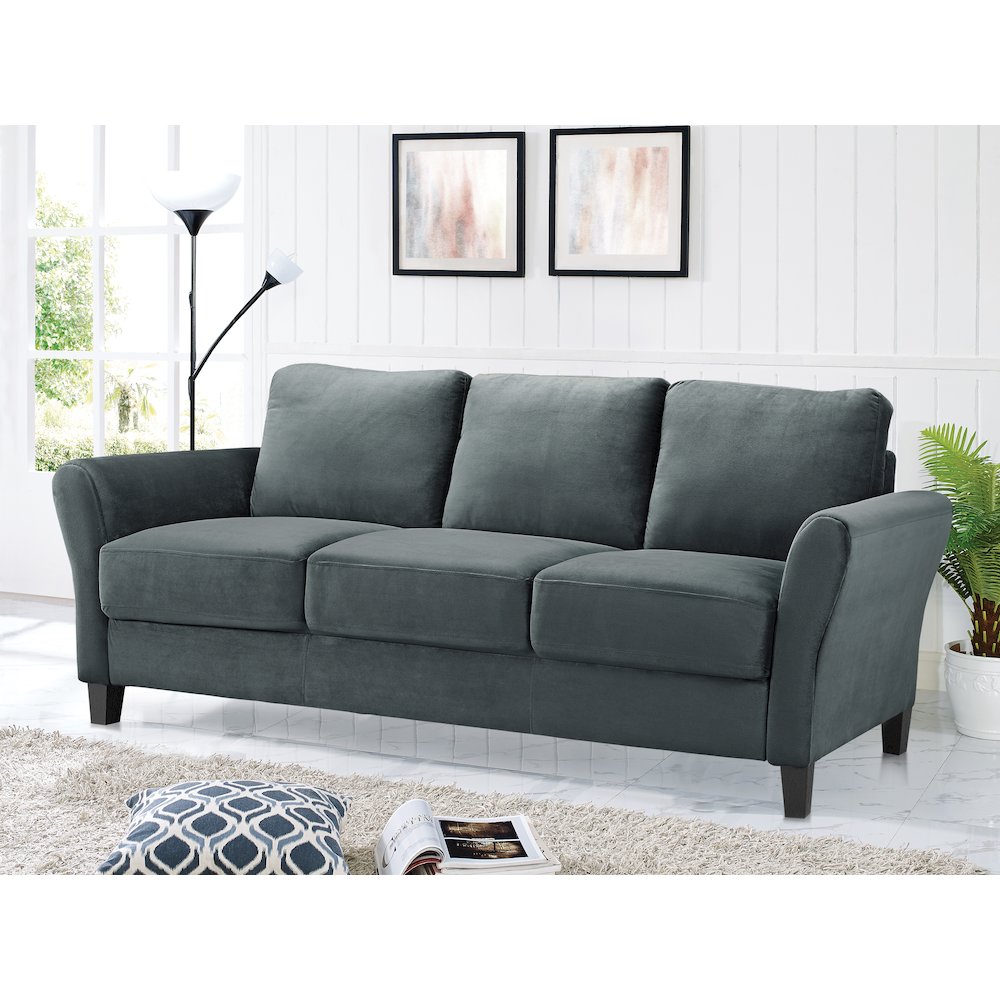 Westin Sofa Rolled Arm Dark Grey