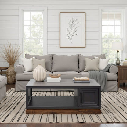 Nora 48" Coffee Table with Doors and Open Storage