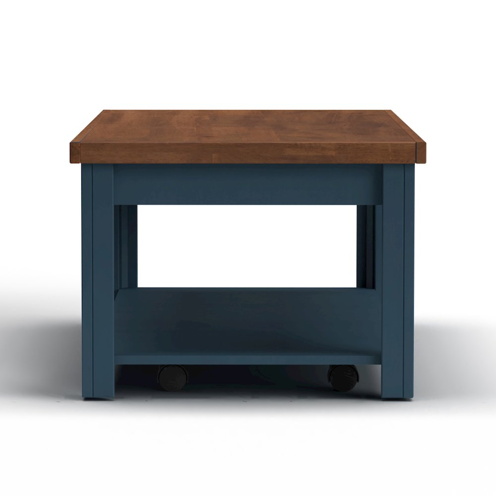 Nantucket 48 inch Coffee Table, Blue Denim and Whiskey Finish